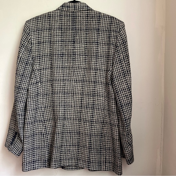 vintage austin reed 100% silk tweed double breasted blazer jacket - Picture 10 of 12